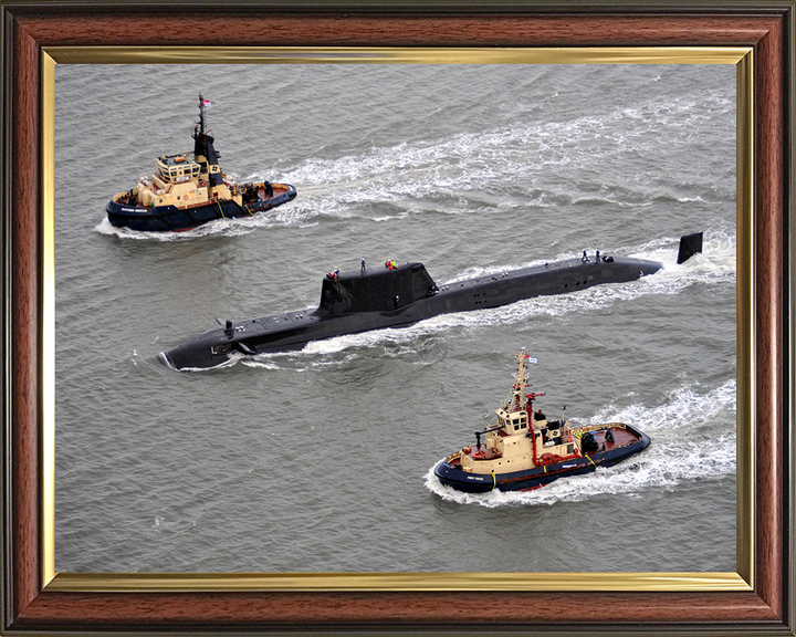 HMS Astute (S119) Photo Print - With Tugs 2009 - Royal Navy Astute Class Submarine Hampshire Prints 10 x 8 Classic Frame No