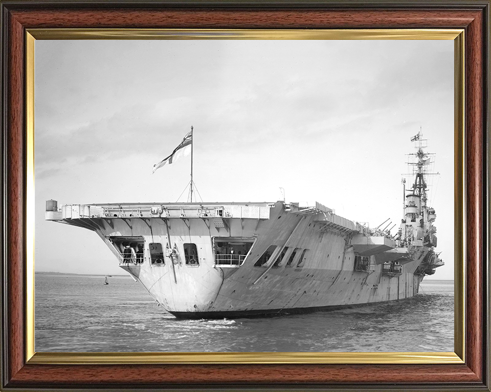 HMS Theseus (R64) Photo Print - Underway 1947 - Royal Navy Colossus Class Aircraft Carrier Hampshire Prints 10 x 8 Classic Frame No