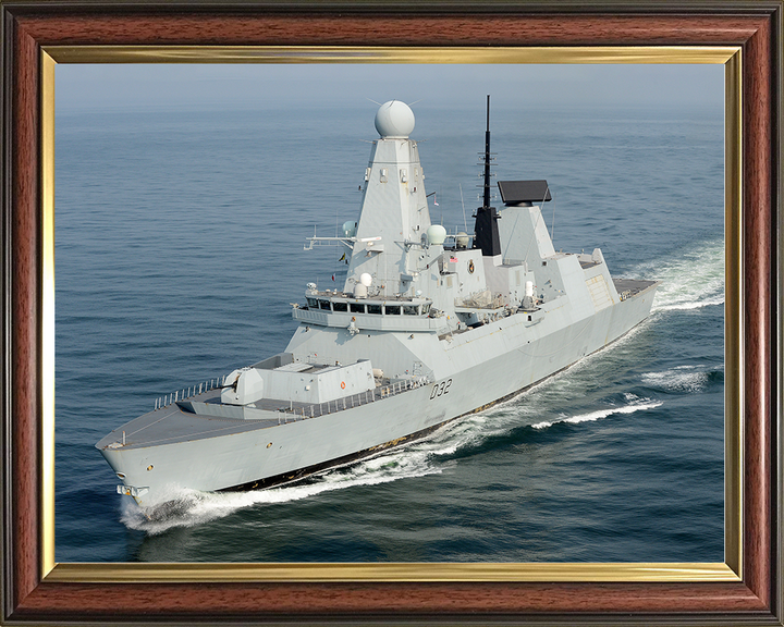 HMS Daring (D32) Royal Navy Type 45 Destroyer Underway Port Side View Photo Print Wall Art Decor Posters, Prints, & Visual Artwork Hampshire Prints 10 x 8 Classic Frame No