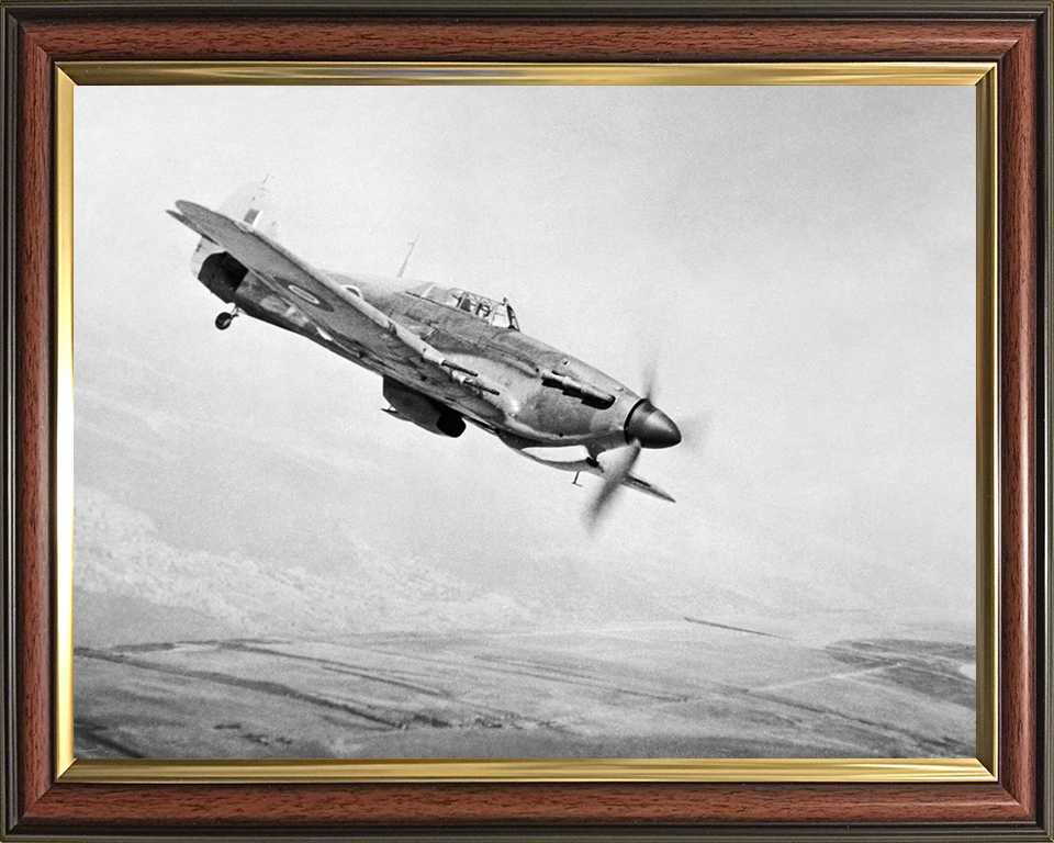 RAF Hawker Hurricane Mark IIC in Flight 1945 Photo Print - Royal Air Force Aircraft Posters, Prints, & Visual Artwork Hampshire Prints 10 x 8 Classic Frame No