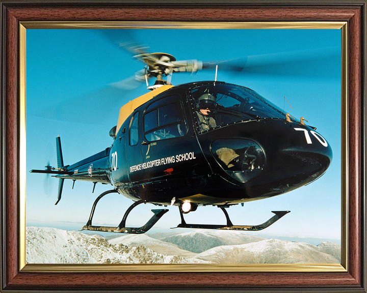 RAF Squirrel training helicopter over Wales Photo Print - Royal Air Force Aircraft Hampshire Prints 10 x 8 Classic Frame No