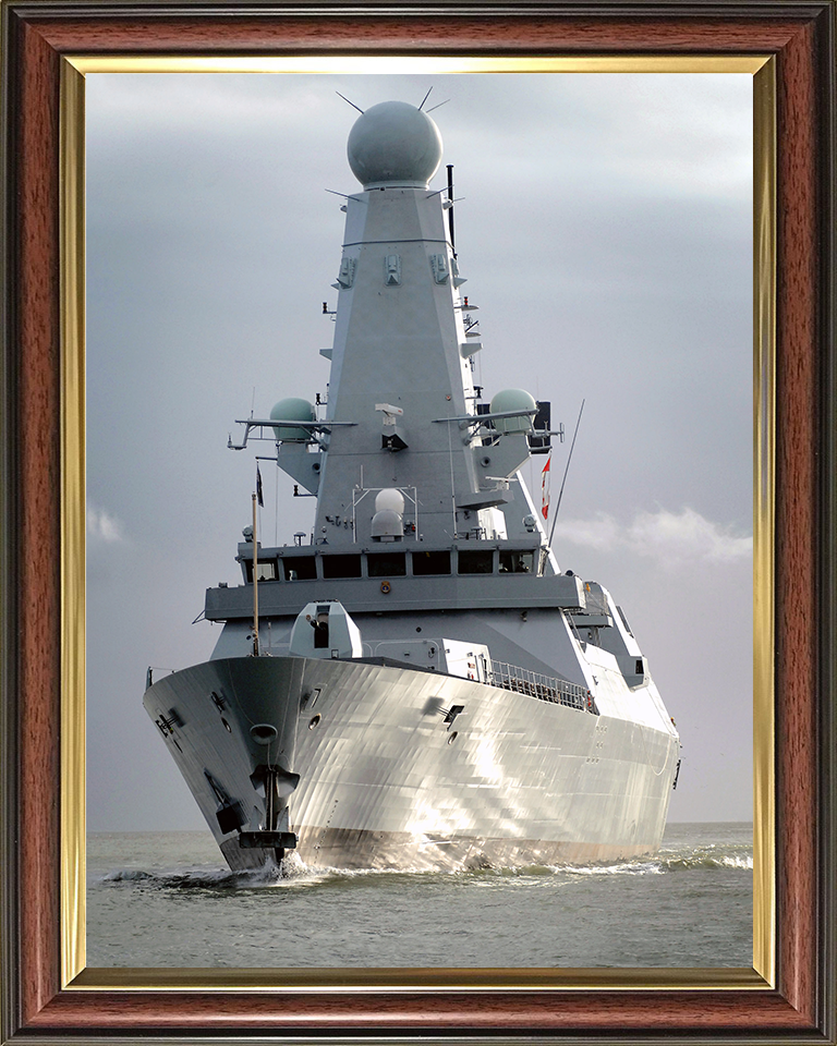 HMS Dauntless (D33) Photo Print - Off Portsmouth 2009 - Royal Navy Type 45 Destroyer Hampshire Prints 10 x 8 Classic Frame No