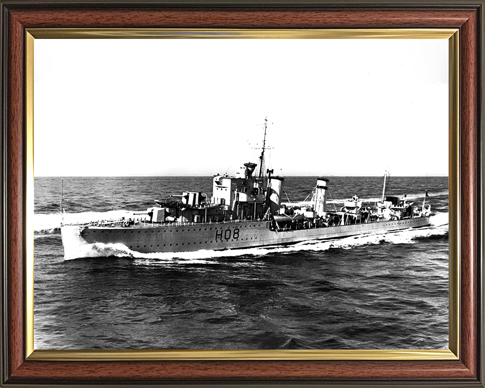 HMS Eclipse (H08) Photo Print - At Sea 1938 - Royal Navy E Class Destroyer Posters, Prints, & Visual Artwork Hampshire Prints 10 x 8 Classic Frame No