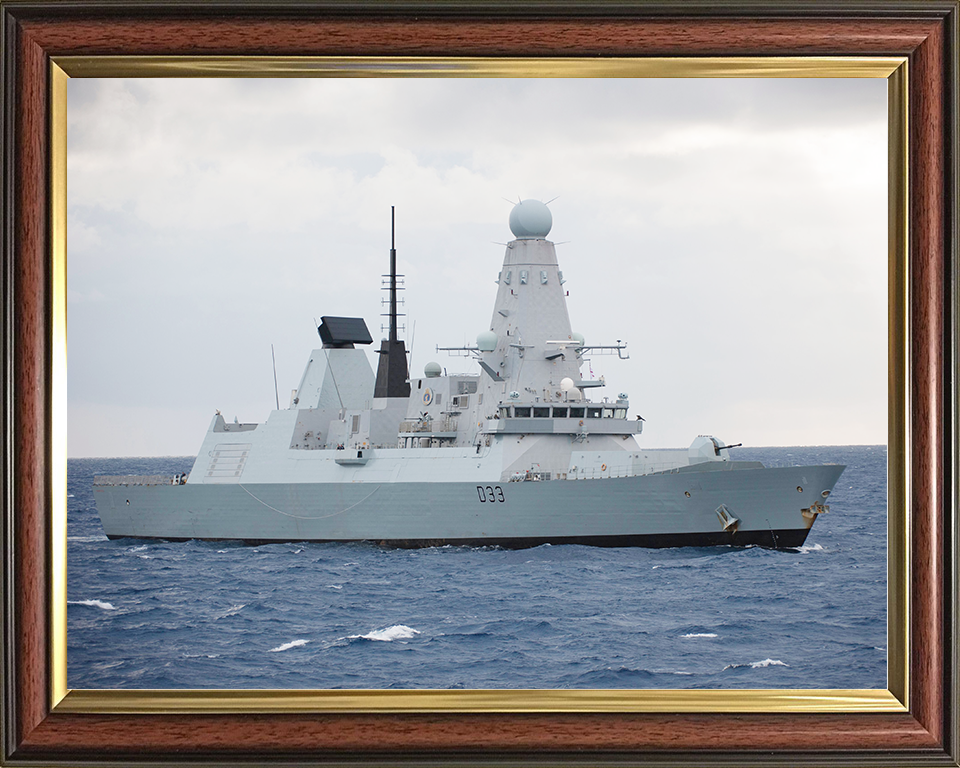HMS Dauntless (D33) Royal Navy Type 45 Destroyer Starboard Beam View Photo Print Wall Art Decor Posters, Prints, & Visual Artwork Hampshire Prints 10 x 8 Classic Frame No