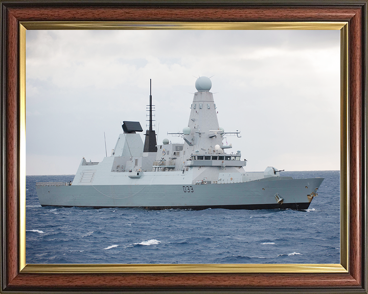 HMS Dauntless (D33) Royal Navy Type 45 Destroyer Starboard Beam View Photo Print Wall Art Decor Posters, Prints, & Visual Artwork Hampshire Prints 10 x 8 Classic Frame No