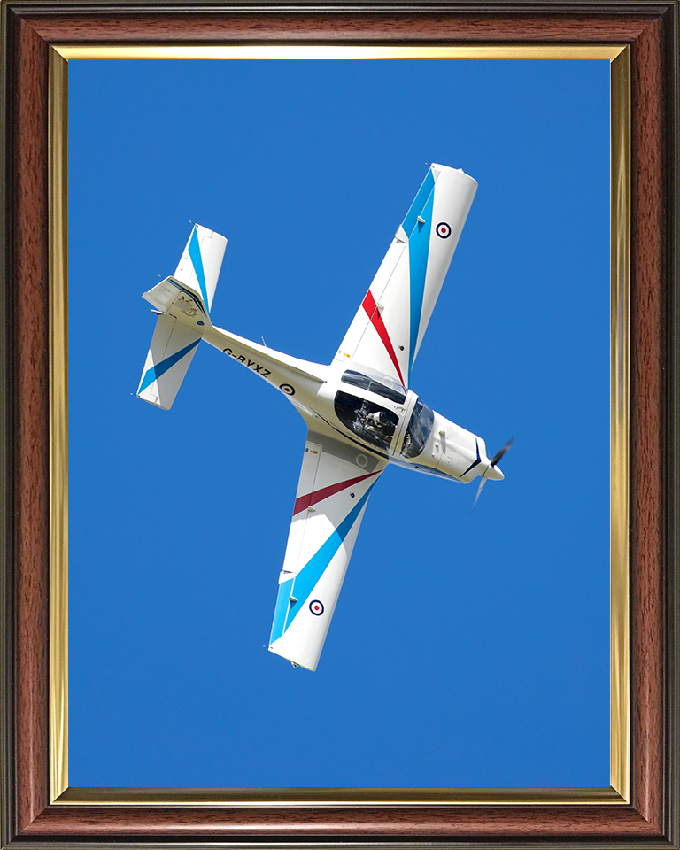 RAF Grob 115E Tutor aircraft in flight Photo Print - Royal Air Force Aircraft Hampshire Prints 10 x 8 Classic Frame No