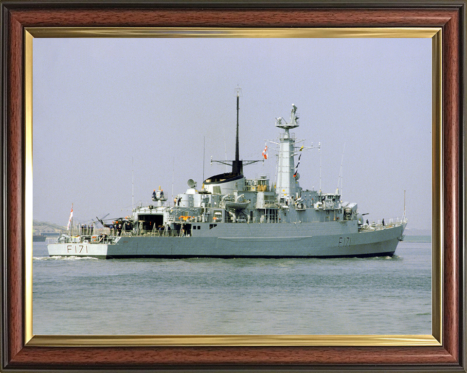 HMS Active (F171) Royal Navy Type 21 Frigate Photo Print Starboard Quarter View Warship Wall Art Posters, Prints, & Visual Artwork Hampshire Prints 10 x 8 Classic Frame No