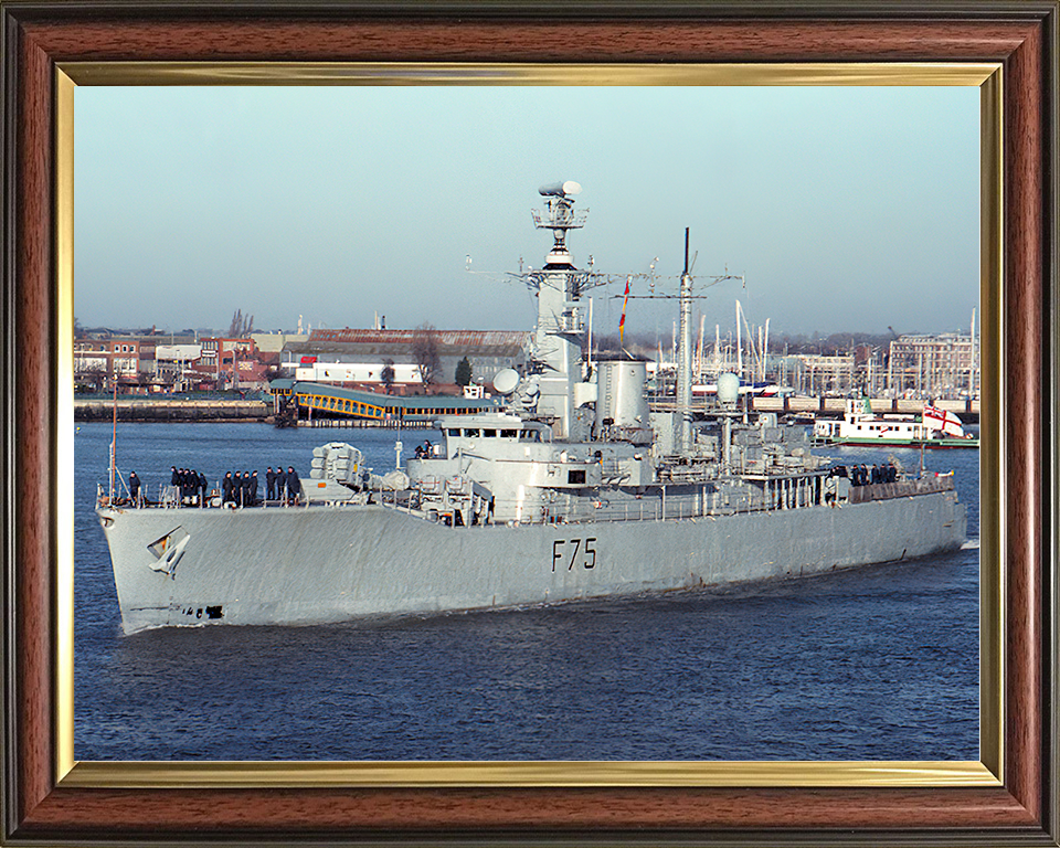 HMS Charybdis (F75) Royal Navy Leander Class Frigate Leaving Portsmouth Photo Print Wall Art Decor Posters, Prints, & Visual Artwork Hampshire Prints 10 x 8 Classic Frame No