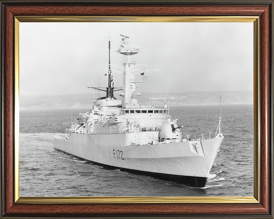 HMS Ambuscade (F172) Royal Navy Type 21 Frigate Starboard Bow View Photo Print Wall Art Decor Posters, Prints, & Visual Artwork Hampshire Prints 10 x 8 Classic Frame No