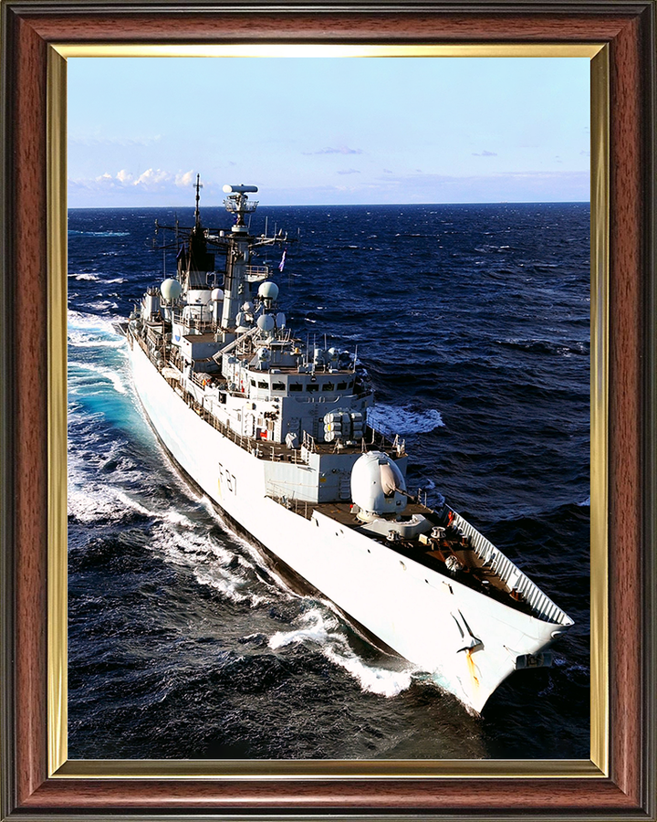 HMS Chatham (F87) Royal Navy Type 22 Frigate High Bow View Photo Print Wall Art Decor Posters, Prints, & Visual Artwork Hampshire Prints 10 x 8 Classic Frame No