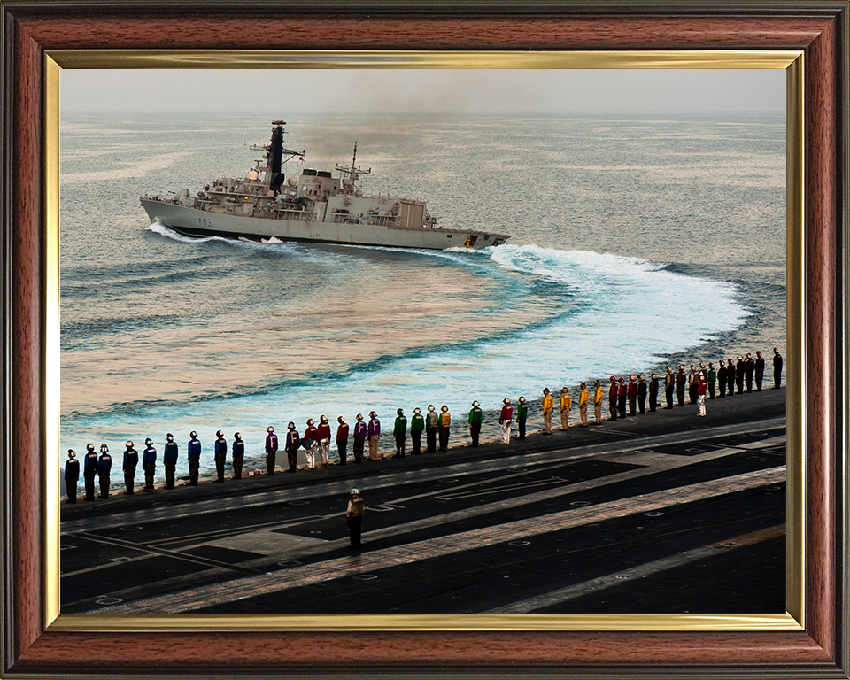 HMS St Albans (F83) Photo Print - Breaking Away - Royal Navy Type 23 Frigate Hampshire Prints 10 x 8 Classic Frame No