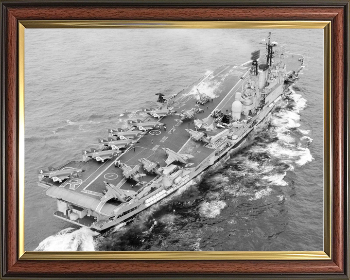 HMS Ark Royal (R09) Royal Navy Audacious Class Aircraft Carrier Flight Deck View Photo Print Wall Art Decor Posters, Prints, & Visual Artwork Hampshire Prints 10 x 8 Classic Frame No