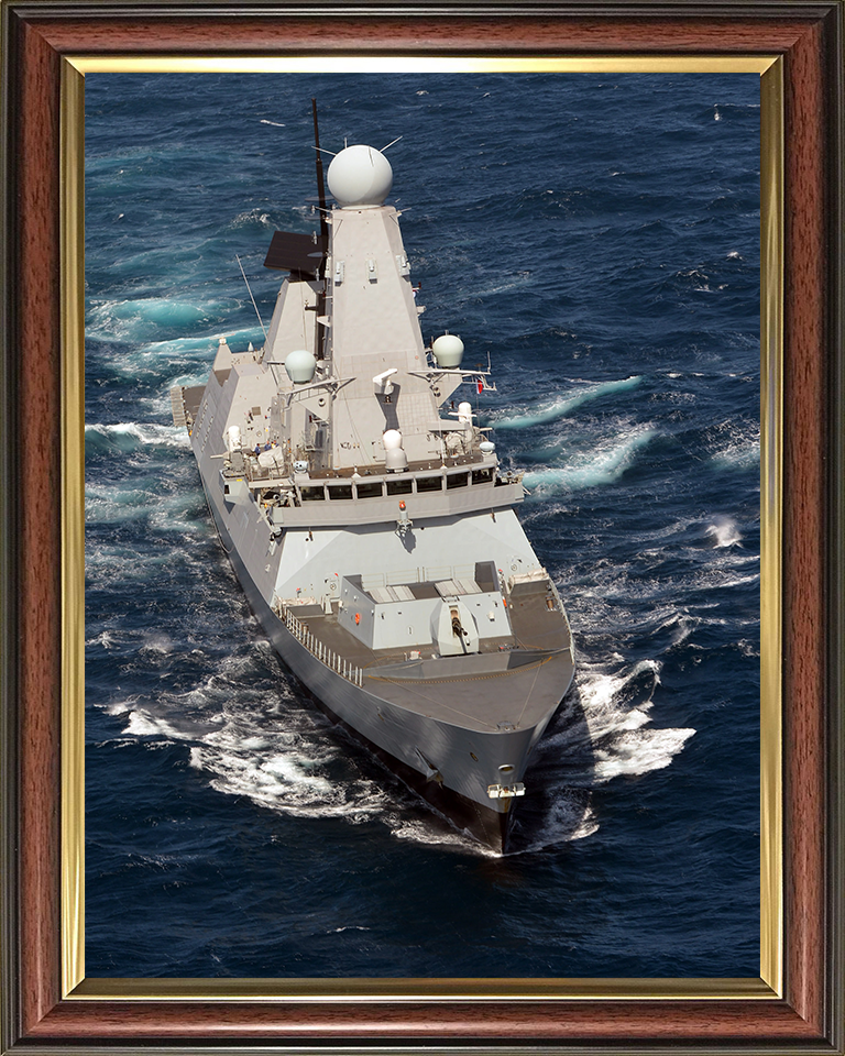 HMS Diamond (D34) Photo Print - Bow View 2012 - Royal Navy Type 45 Destroyer Hampshire Prints 10 x 8 Classic Frame No