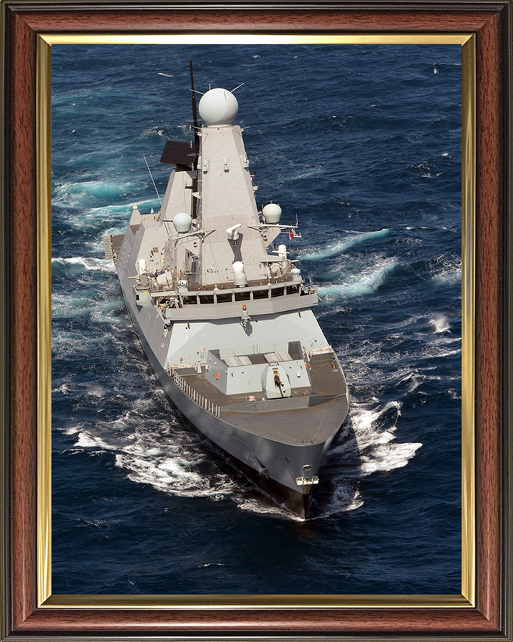 HMS Diamond (D34) Photo Print - Bow View 2012 - Royal Navy Type 45 Destroyer Hampshire Prints 10 x 8 Classic Frame No