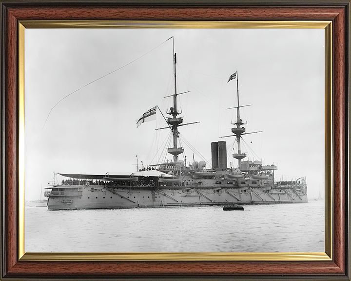 HMS Caesar (1896) Royal Navy Majestic Class Dreadnought Starboard View Photo Print Wall Art Decor Posters, Prints, & Visual Artwork Hampshire Prints 10 x 8 Classic Frame No