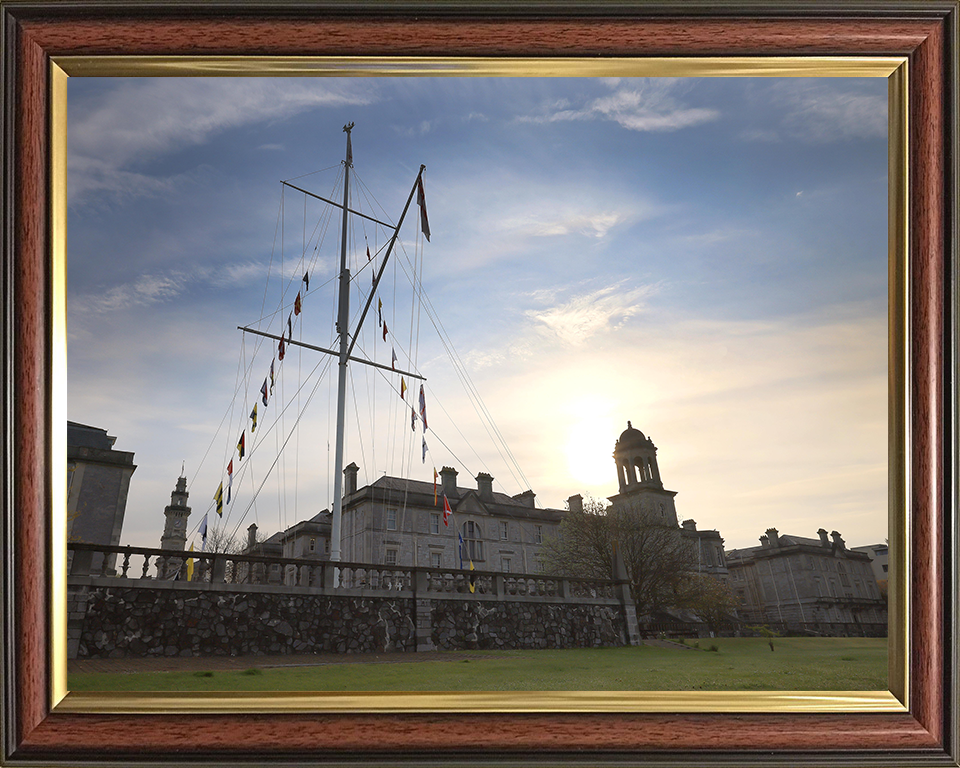 HMS Drake Photo Print - Devonport - Dress Ship - Royal Navy Shore Establishment Hampshire Prints 10 x 8 Classic Frame No