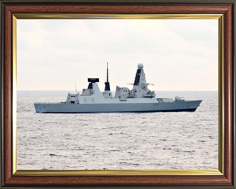 HMS Dauntless (D33) Royal Navy Type 45 Destroyer High Starboard Beam Photo Print Wall Art Decor Posters, Prints, & Visual Artwork Hampshire Prints 10 x 8 Classic Frame No