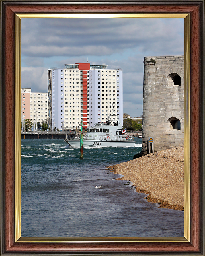 HMS Archer (P264) Photo Print - Round Tower 2017 - Royal Navy Archer Class P2000 Patrol Vessel Posters, Prints, & Visual Artwork Hampshire Prints 10 x 8 Classic Frame No