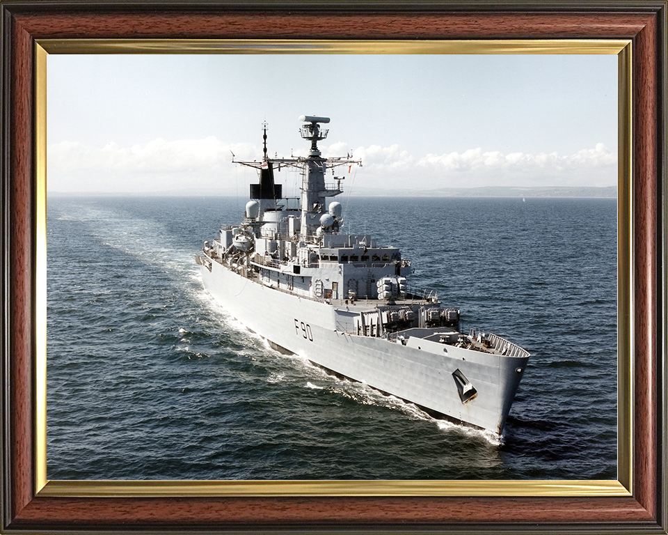 HMS Brilliant (F90) Royal Navy Type 22 Frigate High Starboard Bow View Photo Print Wall Art Decor Posters, Prints, & Visual Artwork Hampshire Prints 10 x 8 Classic Frame No