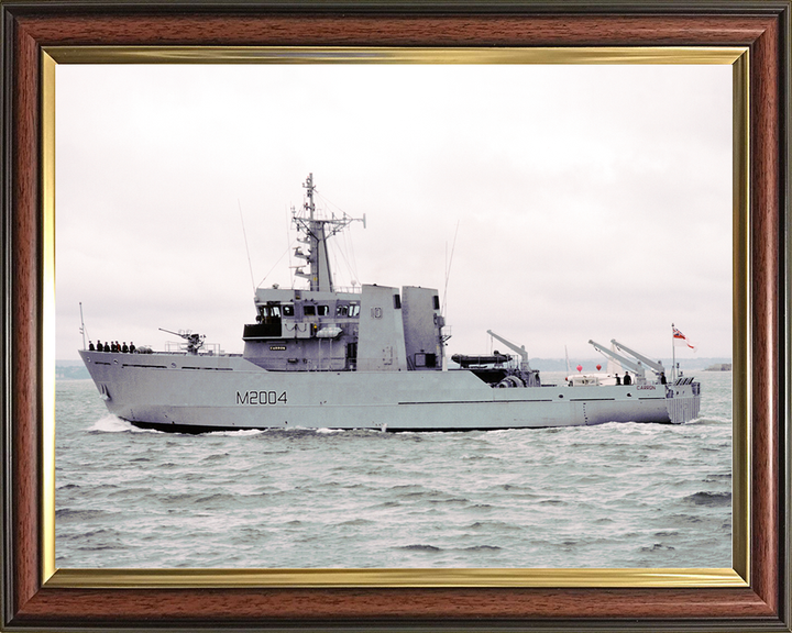 HMS Carron (M2004) Royal Navy River Class Minesweeper Port Side View Photo Print Wall Art Decor Posters, Prints, & Visual Artwork Hampshire Prints 10 x 8 Classic Frame No