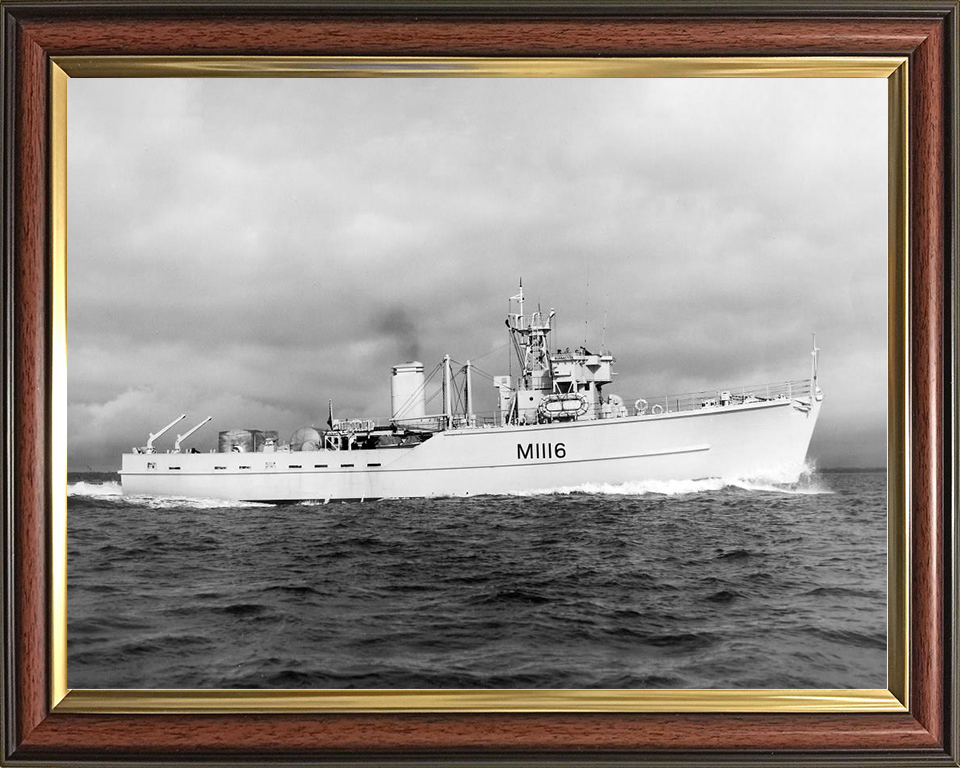 HMS Burnaston (M1116) Royal Navy Ton Class Minesweeper Starboard View Photo Print Wall Art Decor Posters, Prints, & Visual Artwork Hampshire Prints 10 x 8 Classic Frame No
