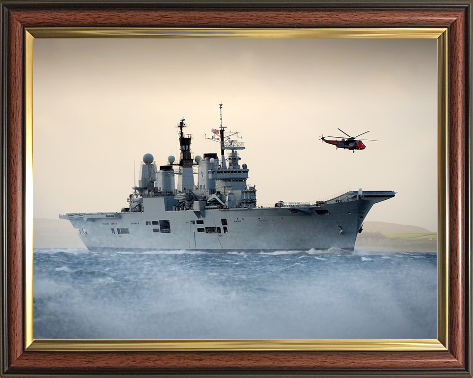 HMS Ark Royal (R07) Royal Navy Invincible Class Aircraft Carrier Off Scotland 2010 Photo Print Wall Art Decor Posters, Prints, & Visual Artwork Hampshire Prints 10 x 8 Classic Frame No