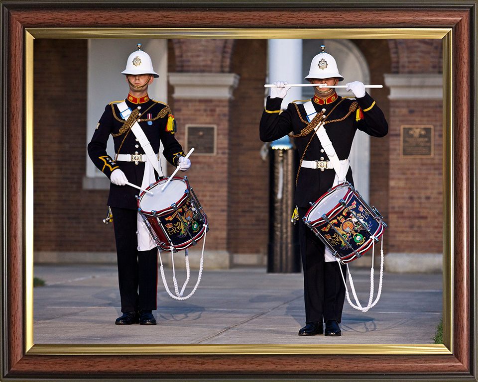 Royal Marines Band Service Drummers Photo Print Hampshire Prints 10 x 8 Classic Frame No