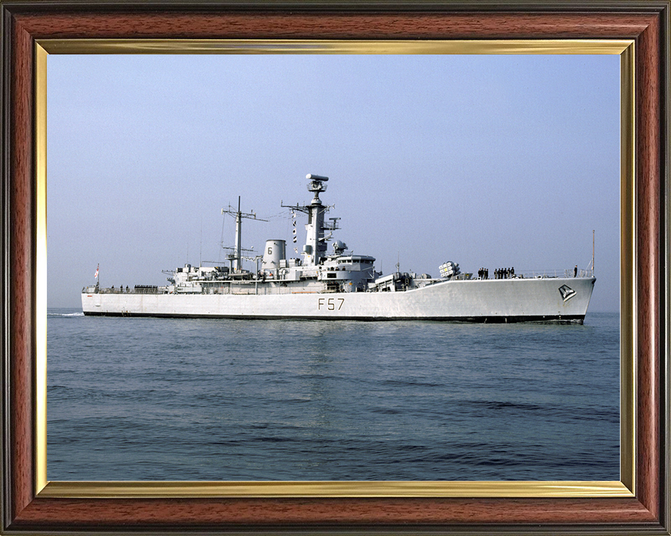 HMS Andromeda (F57) Royal Navy Leander Class Frigate Entering Port Photo Print Wall Art Decor Posters, Prints, & Visual Artwork Hampshire Prints 10 x 8 Classic Frame No