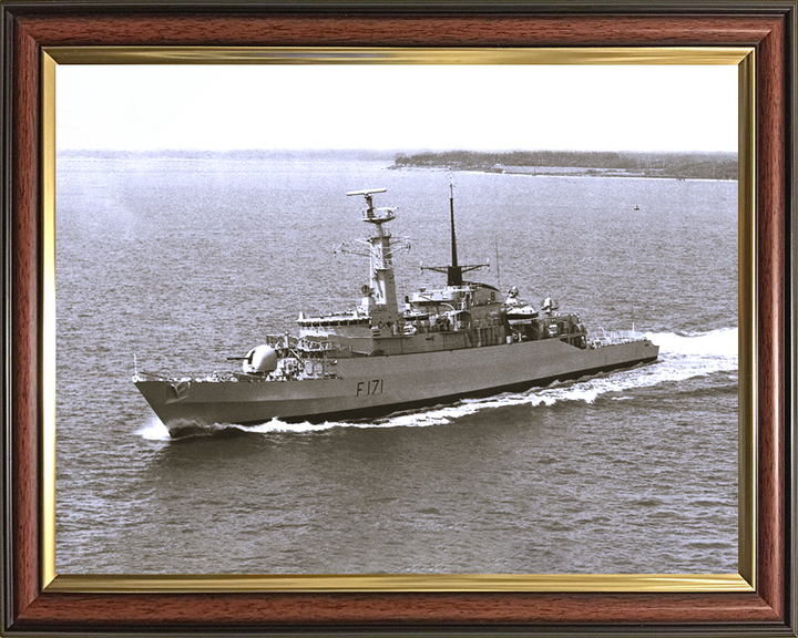 HMS Active (F171) Photo Print - Port Side View - Royal Navy Type 21 Frigate Posters, Prints, & Visual Artwork Hampshire Prints 10 x 8 Classic Frame No