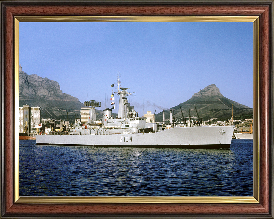 HMS Dido (F104) Royal Navy Leander Class Frigate Leaving Harbour Photo Print Wall Art Decor Posters, Prints, & Visual Artwork Hampshire Prints 10 x 8 Classic Frame No