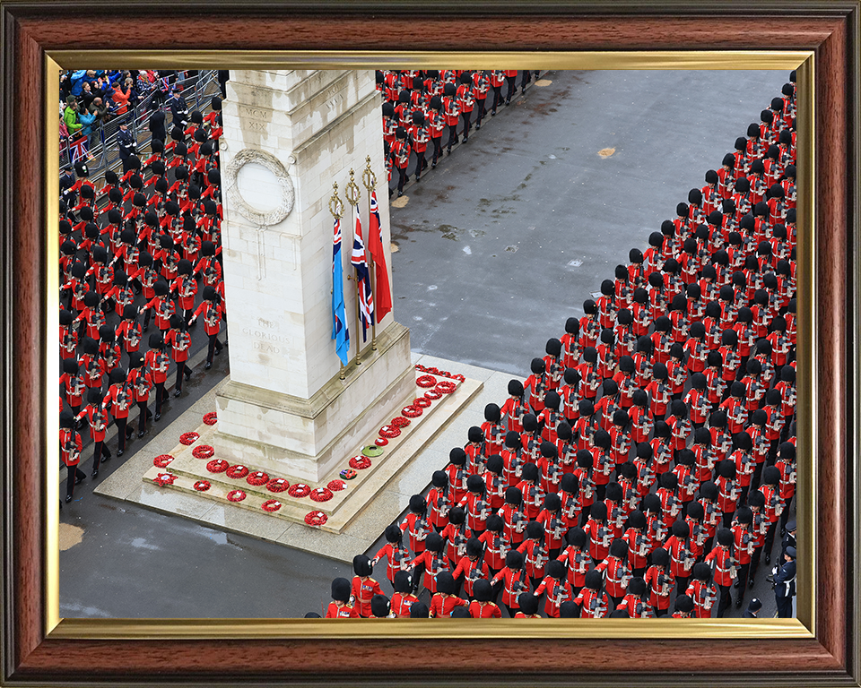 Household Division March Past the Cenotaph Photo Print - British Army Hampshire Prints 10 x 8 Classic Frame No