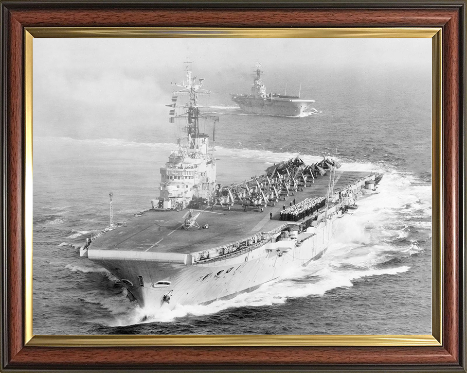 HMS Centaur (R06) Royal Navy Centaur Class Carrier Port Bow View Photo Print Wall Art Decor Posters, Prints, & Visual Artwork Hampshire Prints 10 x 8 Classic Frame No