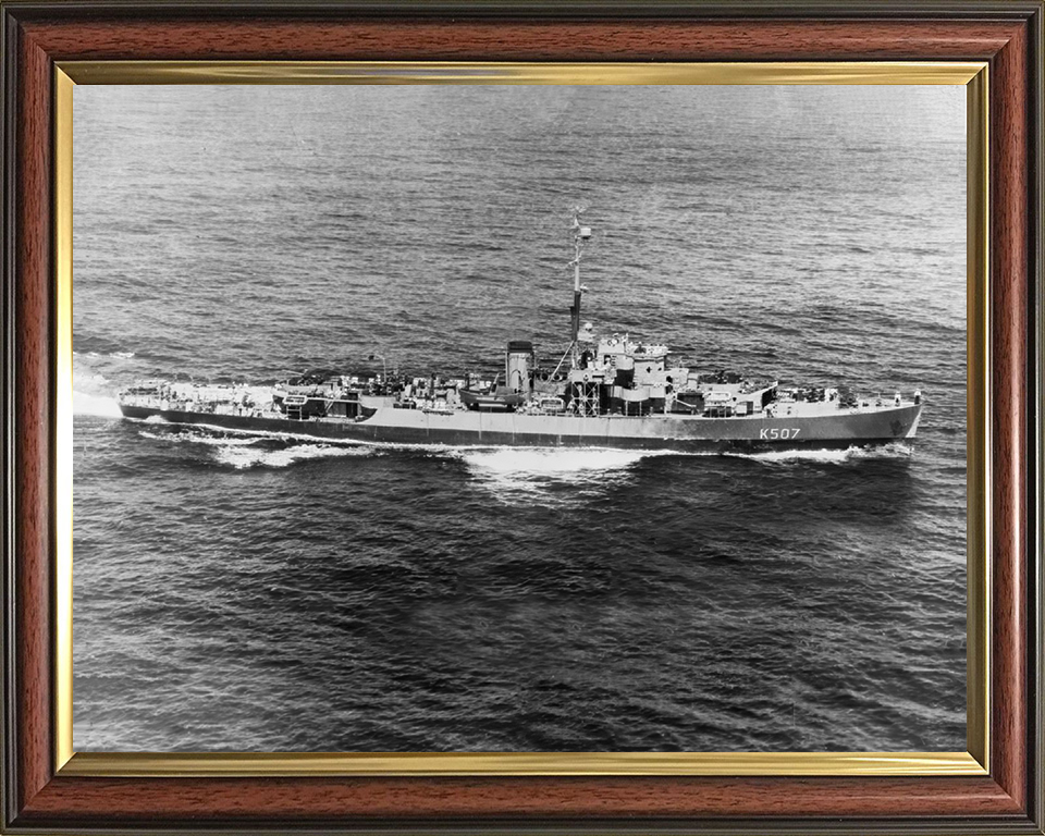 HMS Dominica (K507) Photo Print - At sea 1944 - Royal Navy Colony Class Frigate