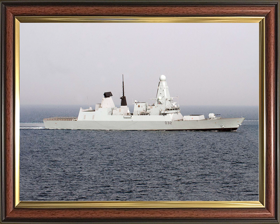 HMS Daring (D32) Royal Navy Type 45 Destroyer Starboard view at Sea Photo Print Wall Art Decor Posters, Prints, & Visual Artwork Hampshire Prints 10 x 8 Classic Frame No