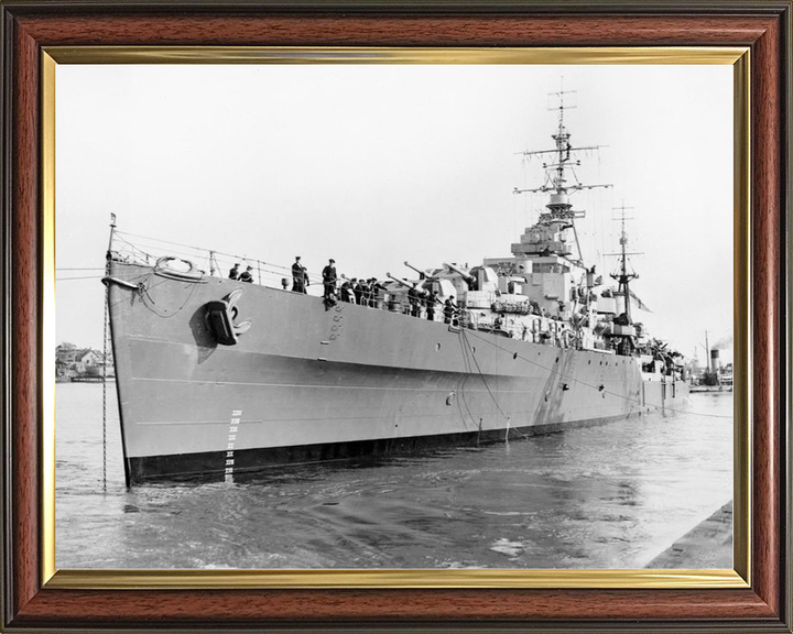 HMS Black Prince (81) Royal Navy Dido Class Cruiser Coming Alongside Photo Print Wall Art Decor Posters, Prints, & Visual Artwork Hampshire Prints 10 x 8 Classic Frame No