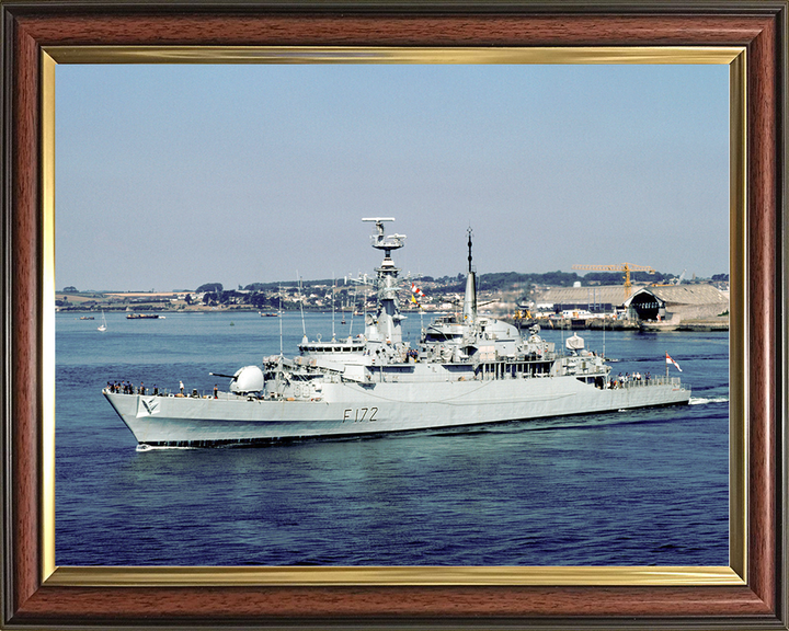 HMS Ambuscade (F172) Royal Navy Type 21 Frigate Leaving Harbour Photo Print Wall Art Decor Posters, Prints, & Visual Artwork Hampshire Prints 10 x 8 Classic Frame No