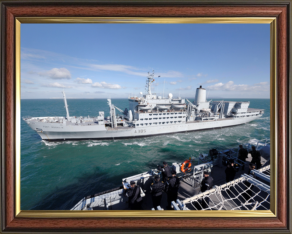 RFA Fort Rosalie (A385) Photo Print - RAS 2007 - Royal Fleet Auxiliary Fort Rosalie Class Ship Posters, Prints, & Visual Artwork Hampshire Prints 10 x 8 Classic Frame No