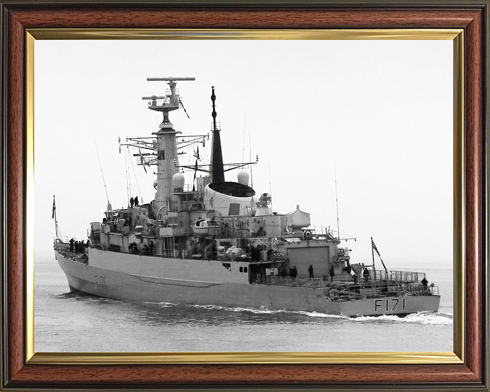 HMS Active (F171) Royal Navy Type 21 Frigate Port Quarter View Photo Print Wall Art Decor Posters, Prints, & Visual Artwork Hampshire Prints 10 x 8 Classic Frame No
