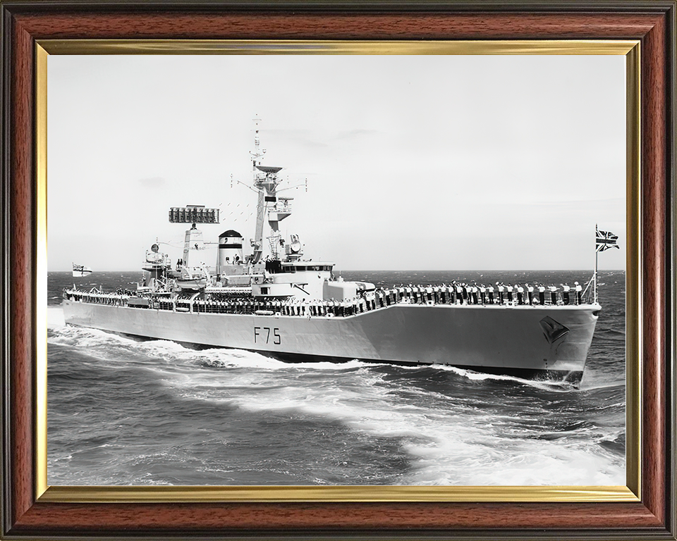 HMS Charybdis (F75) Royal Navy Leander Class Frigate Cheer Ship Photo Print Wall Art Decor Posters, Prints, & Visual Artwork Hampshire Prints 10 x 8 Classic Frame No