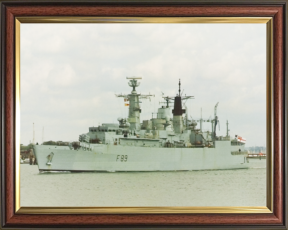 HMS Battleaxe (F89) Royal Navy Type 22 Frigate Departing Portsmouth Photo Print Wall Art Decor Posters, Prints, & Visual Artwork Hampshire Prints 10 x 8 Classic Frame No