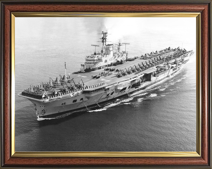 HMS Ark Royal (R09) Royal Navy Audacious Class Aircraft Carrier High Port Bow View Photo Print Wall Art Decor Posters, Prints, & Visual Artwork Hampshire Prints 10 x 8 Classic Frame No