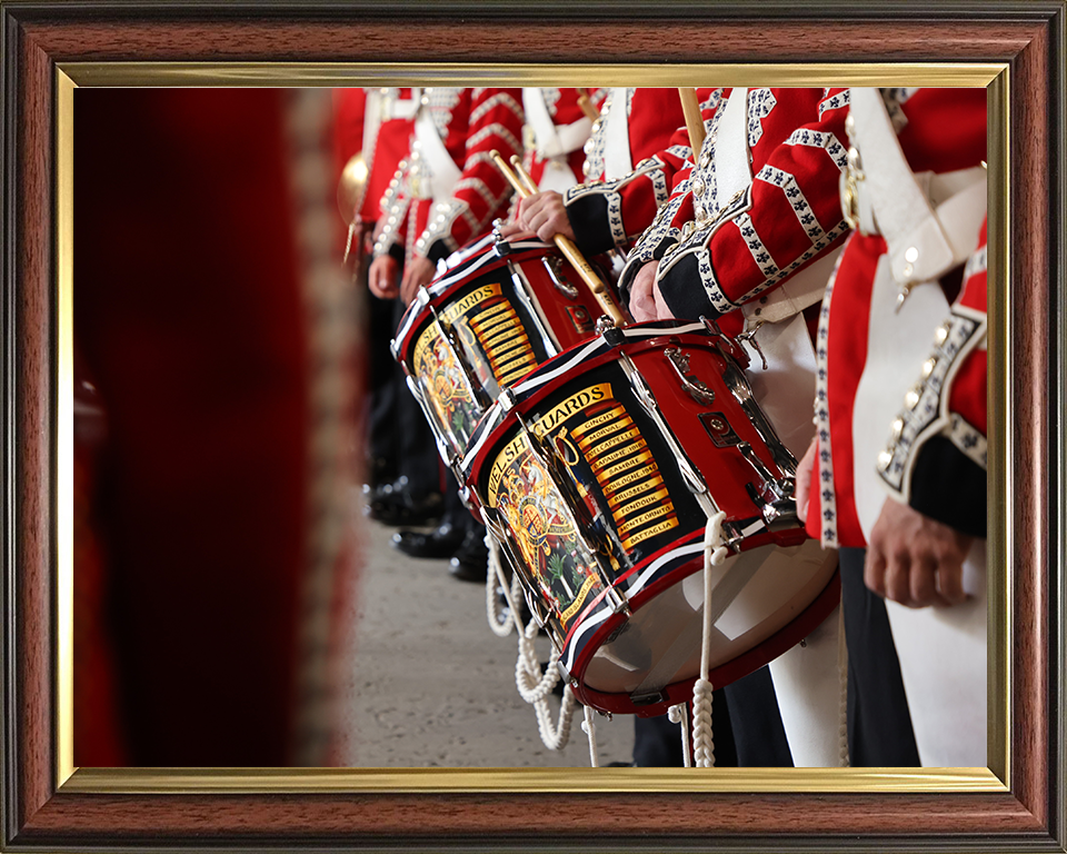 Drummers from The band of the Welsh Guards Photo Print - British Army Hampshire Prints 10 x 8 Classic Frame No