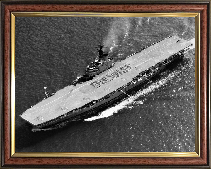 HMS Bulwark (R08) Photo Print - From the Air - Royal Navy Centaur Class Fleet Carrier Hampshire Prints 10 x 8 Classic Frame No