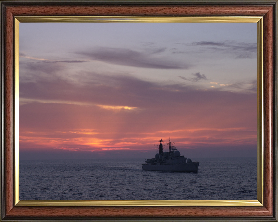 HMS Newcastle (D87) Photo Print - At Sunset 2000 - Royal Navy Type 42 Destroyer
