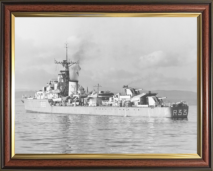 HMS Terpsichore (R33) Photo Print - At Sea - Royal Navy T Class Destroyer Posters, Prints, & Visual Artwork Hampshire Prints 10 x 8 Classic Frame No