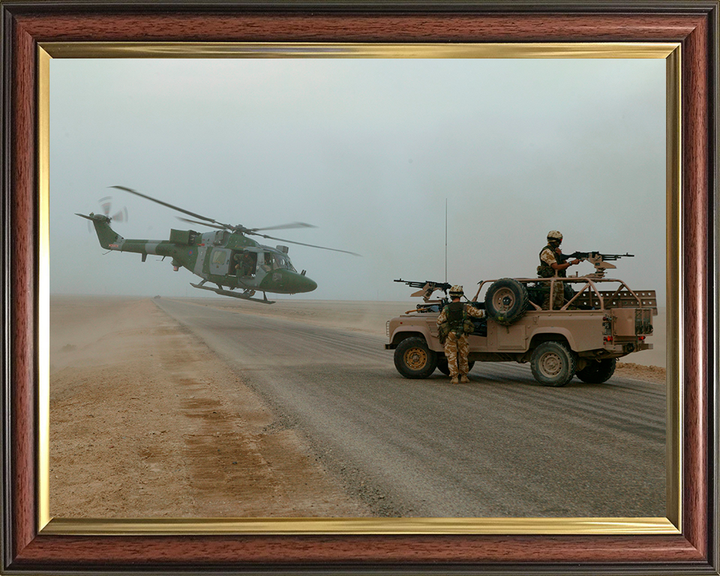 Army Air Corps Lynx Helicopter Basra Photo Print - British Army Hampshire Prints 10 x 8 Classic Frame No