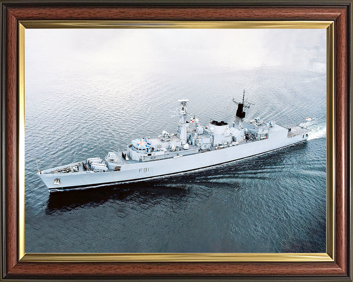 HMS Brazen (F91) Royal Navy Type 22 Frigate High Port Side View Photo Print Wall Art Decor Posters, Prints, & Visual Artwork Hampshire Prints 10 x 8 Classic Frame No