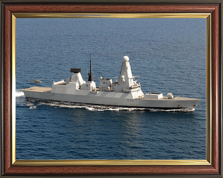 HMS Daring (D32) Royal Navy Type 45 Destroyer High Starboard Beam View Photo Print Wall Art Decor Posters, Prints, & Visual Artwork Hampshire Prints 10 x 8 Classic Frame No