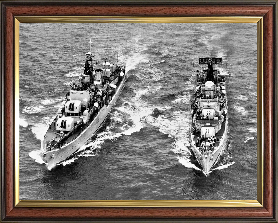 HMS Delight and HMS Battleaxe Royal Navy Warships At Sea Photo Print Wall Art Decor Posters, Prints, & Visual Artwork Hampshire Prints 10 x 8 Classic Frame No