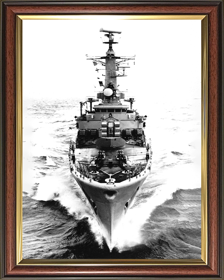 HMS Scylla (F71) Photo Print - Bow View at Sea - Royal Navy Leander Class Frigate Posters, Prints, & Visual Artwork Hampshire Prints 10 x 8 Classic Frame No